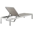 Pemberly Row Modern Aluminum Patio Chaise Lounge Set in Gray/Silver (Set of 2)
