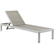 Pemberly Row Modern Aluminum Patio Chaise Lounge Set in Gray/Silver (Set of 2)