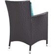 Pemberly Row  Patio Dining Chair in Espresso and Turquoise (Set of 4)