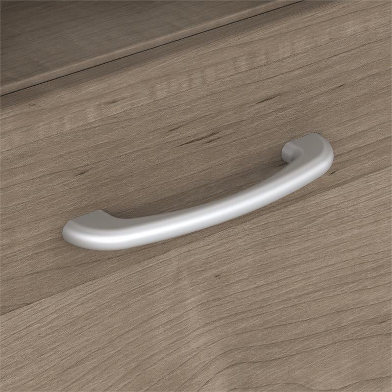 Pemberly Row Furniture 60W L Shaped Computer Desk in Ash Gray