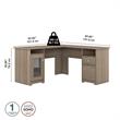 Pemberly Row Furniture 60W L Shaped Computer Desk in Ash Gray
