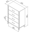Pemberly Row Transitional Wood Chest of Drawers in Ash Gray/Satin Nickel