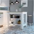 Pemberly Row Modern Engineered Wood Kitchen Island in White/Light Oak