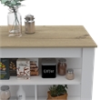 Pemberly Row Modern Engineered Wood Kitchen Island in White/Light Oak