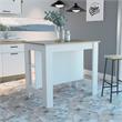 Pemberly Row Modern Engineered Wood Kitchen Island in White/Light Oak