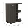 Pemberly Row Bar Cart Cabinet with 6-Cubbies and 2-Shelves in Espresso