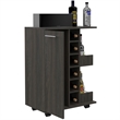 Pemberly Row Bar Cart Cabinet with 6-Cubbies and 2-Shelves in Espresso