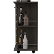 Pemberly Row Bar Cart Cabinet with 6-Cubbies and 2-Shelves in Espresso