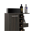 Pemberly Row Bar Cart Cabinet with 6-Cubbies and 2-Shelves in Espresso