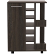 Pemberly Row Bar Cart Cabinet with 6-Cubbies and 2-Shelves in Espresso