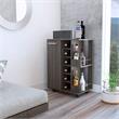 Pemberly Row Bar Cart Cabinet with 6-Cubbies and 2-Shelves in Espresso