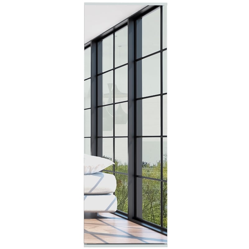Pemberly Row White Wall Mounted Shoe Rack With Mirror