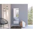 Pemberly Row White Wall Mounted Shoe Rack With Mirror