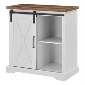 Pemberly Row 32&quot Rustic Buffet - Solid White/Reclaimed Barnwood