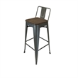 Pemberly Row Metal Barstool in Gunmetal Gray (Set of 4)