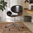 Pemberly Row Modern Faux Leather Task Chair in Walnut