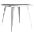 Pemberly Row Metal Dining Table with Metal Legs in White