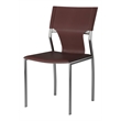 Pemberly Row Faux Leather Dining Chair in Dark Brown (Set of 4)