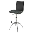 Pemberly Row Faux Leather Adjustable Bar Stool in Gray (Set of 2)