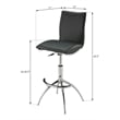 Pemberly Row Faux Leather Adjustable Bar Stool in Gray (Set of 2)