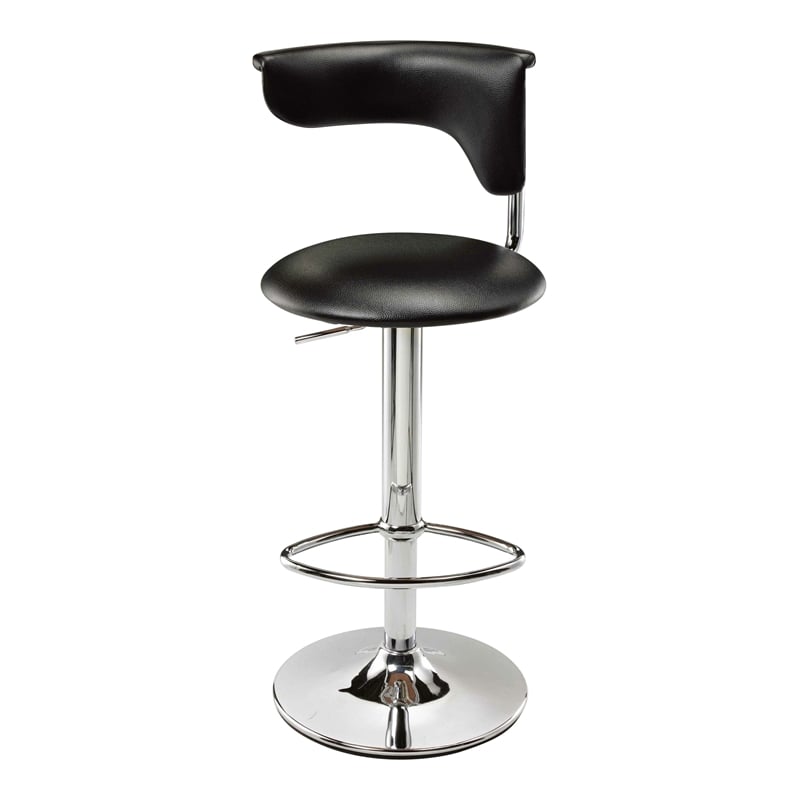 Pemberly Row Adjustable Bar Stool in Black