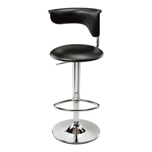 Pemberly Row Adjustable Bar Stool in Black