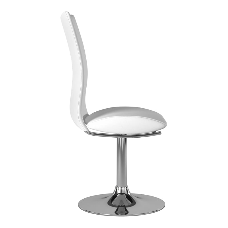 Pemberly Row Swivel Chair with Chrome Base in White