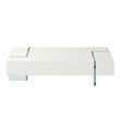 Pemberly Row Coffee Table with 19mm Tempered Glass Base in White