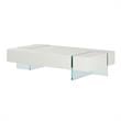 Pemberly Row Coffee Table with 19mm Tempered Glass Base in White