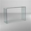 Pemberly Row Sleek and Simple 12mm Bent Glass Sofa Table in Clear