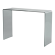 Pemberly Row Sleek and Simple 12mm Bent Glass Sofa Table in Clear