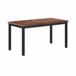 Pemberly Row Rustic Reclaimed Wood Top Dining Table with Metal Base in Black