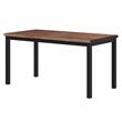 Pemberly Row Rustic Reclaimed Wood Top Dining Table with Metal Base in Black