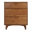 Pemberly Row 3 Drawer Mid Century Modern Wood Dresser in Caramel