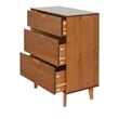 Pemberly Row 3 Drawer Mid Century Modern Wood Dresser in Caramel