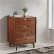Pemberly Row 3 Drawer Mid Century Modern Wood Dresser in Walnut