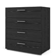Pemberly Row Contemporary 4-Drawer Engineered Wood Chest in Black