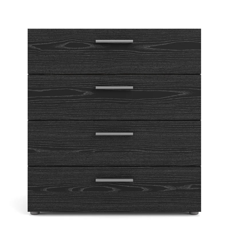 Pemberly Row Contemporary 4-Drawer Engineered Wood Chest in Black