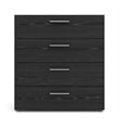 Pemberly Row Contemporary 4-Drawer Engineered Wood Chest in Black