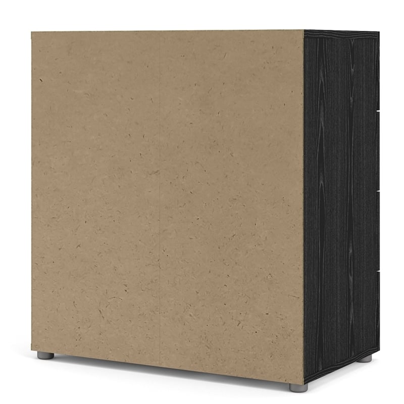 Pemberly Row Contemporary 4-Drawer Engineered Wood Chest in Black