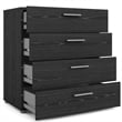 Pemberly Row Contemporary 4-Drawer Engineered Wood Chest in Black