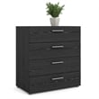 Pemberly Row Contemporary 4-Drawer Engineered Wood Chest in Black