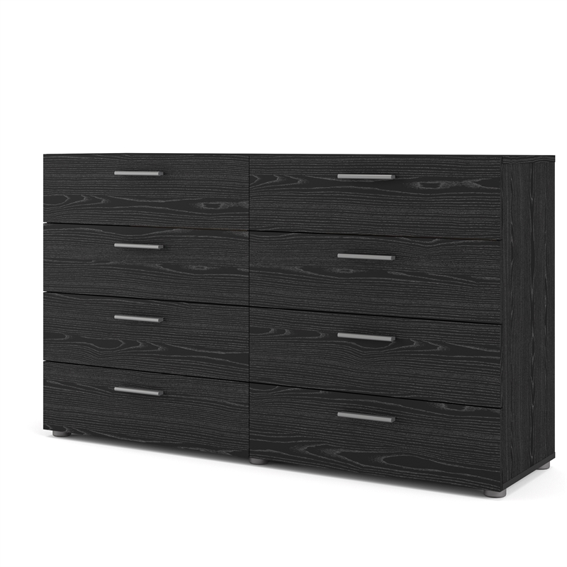 Pemberly Row 8 Drawer Double Dresser in Black Woodgrain