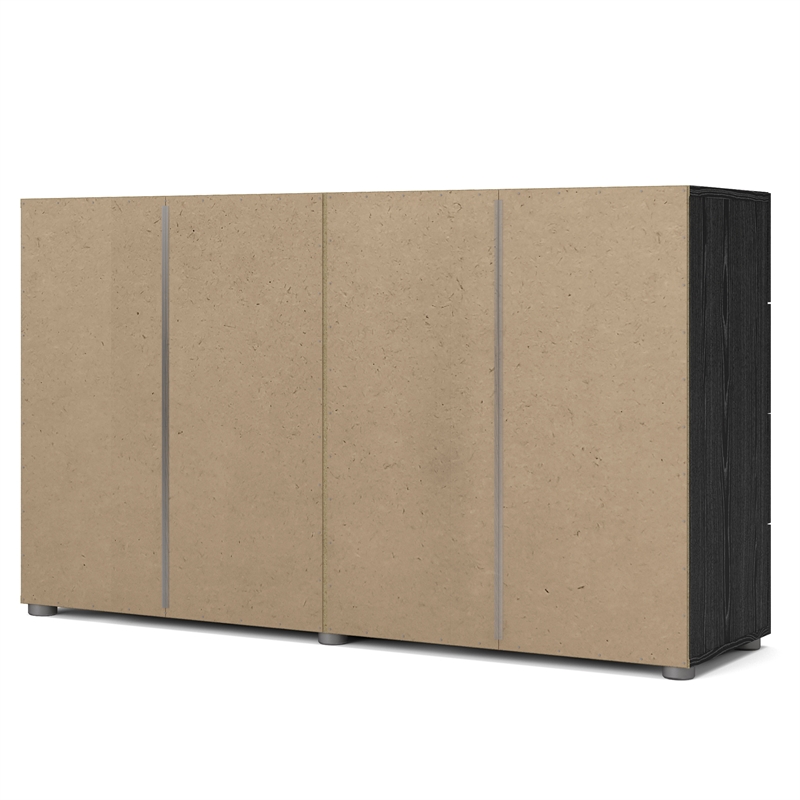 Pemberly Row 8 Drawer Double Dresser in Black Woodgrain