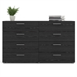Pemberly Row 8 Drawer Double Dresser in Black Woodgrain