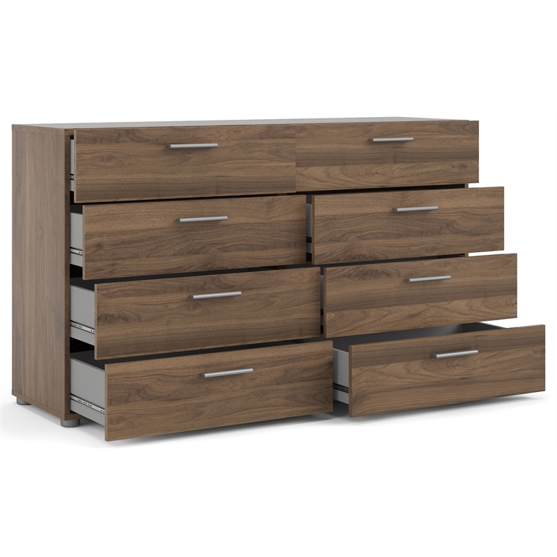 Pemberly Row 8 Drawer Double Dresser in Walnut