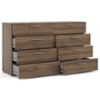 Pemberly Row 8 Drawer Double Dresser in Walnut