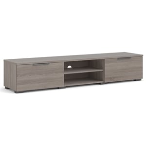 Pemberly Row Modern Wood TV Stand for TVs up to 67&quot with Storage in Truffle Gray