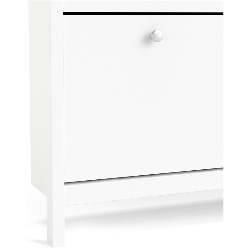 Pemberly Row 4-Drawer Modern Engineered Wood Shoe Cabinet in White