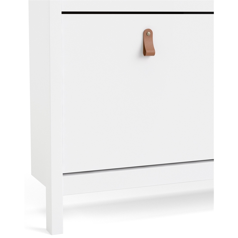 Pemberly Row 4-Drawer Modern Engineered Wood Shoe Cabinet in White